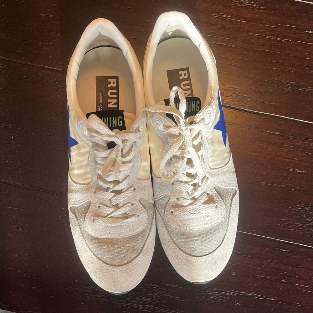 Golden Goose White suede and Blue star Runners - Picture 2 of 7